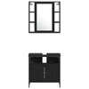 Baderomsskapsett med hylle 4 pcs Svart eik 33 x 33 x 185.5 cm