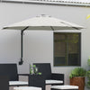 Hageparasol Beige, svart 248 x 248 x 148 cm Polyester, stål