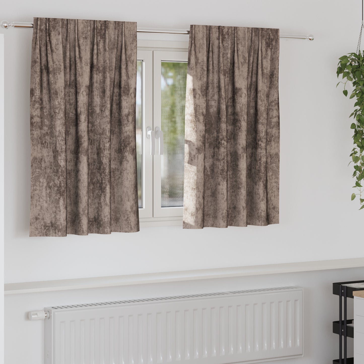 Fløyel Gardiner 2 pcs Cappuccino 140 x 140 cm Fløyel