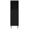 Baderomsinnredningssett med dør 3 pcs Svart 30 x 30 x 180 cm