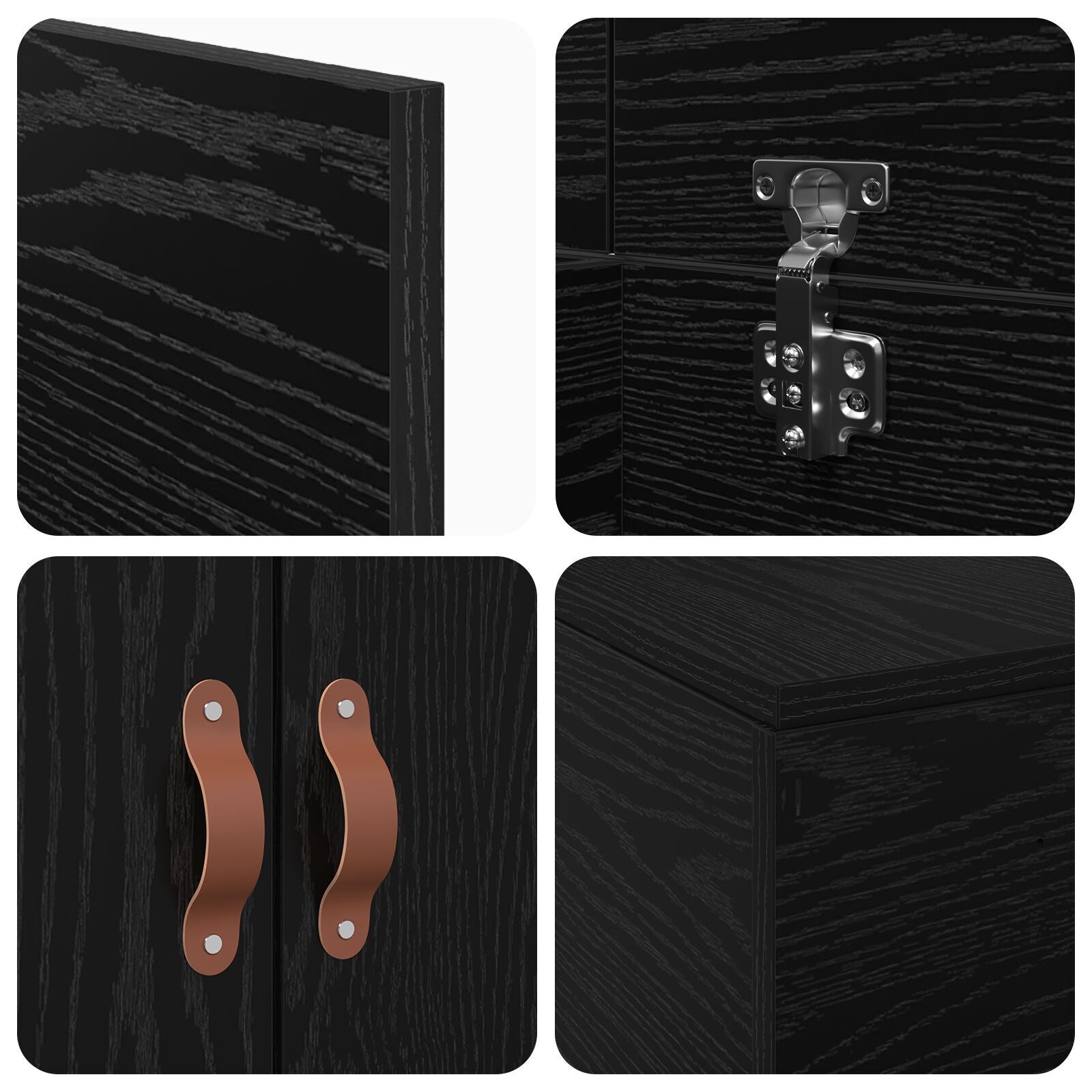 Seng med lagring Svart Eik 100 x 200 cm Konstruert tre