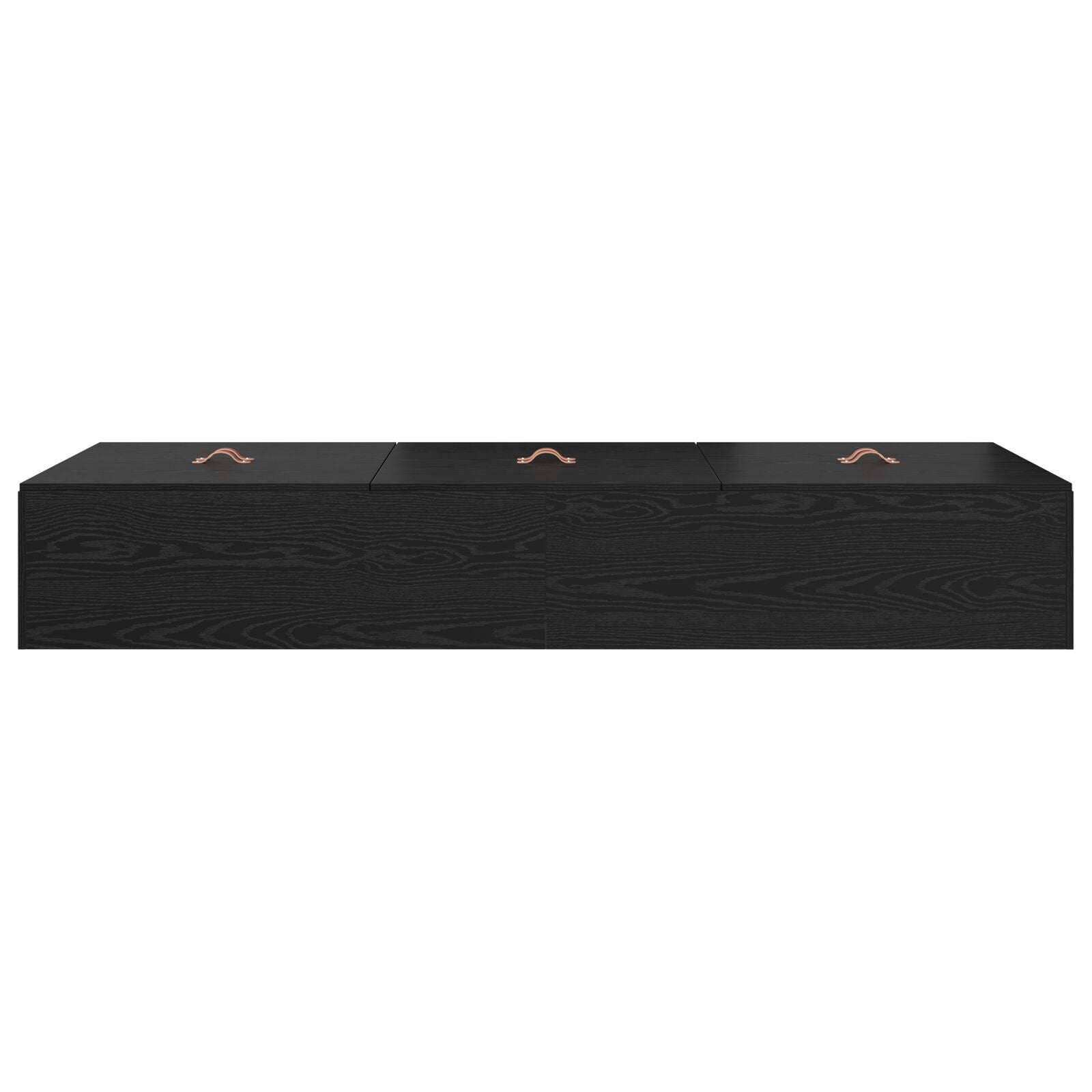 Seng med lagring Svart Eik 100 x 200 cm Konstruert tre