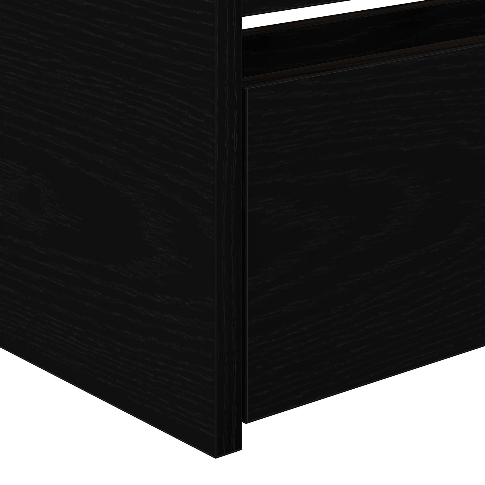 Dagseng ramme med skuffer Svart eik 90 x 190 cm Konstruert tre