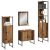 Baderomsinnredningssett med dør 4 pcs Brun 33 x 33 x 185.5 cm