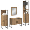 Baderomsinnredningssett med dør 4 pcs Brun 33 x 33 x 185.5 cm