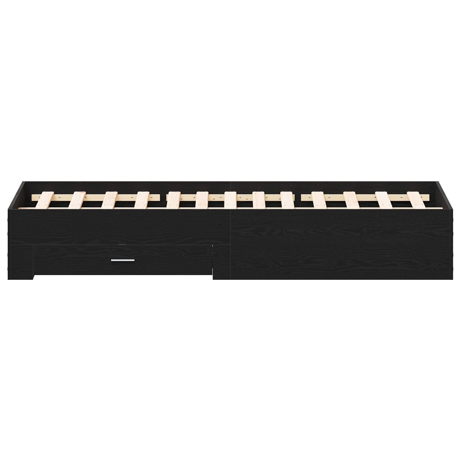 Sengestamme med skuff Svart Eik 140 x 200 cm Konstruert tre