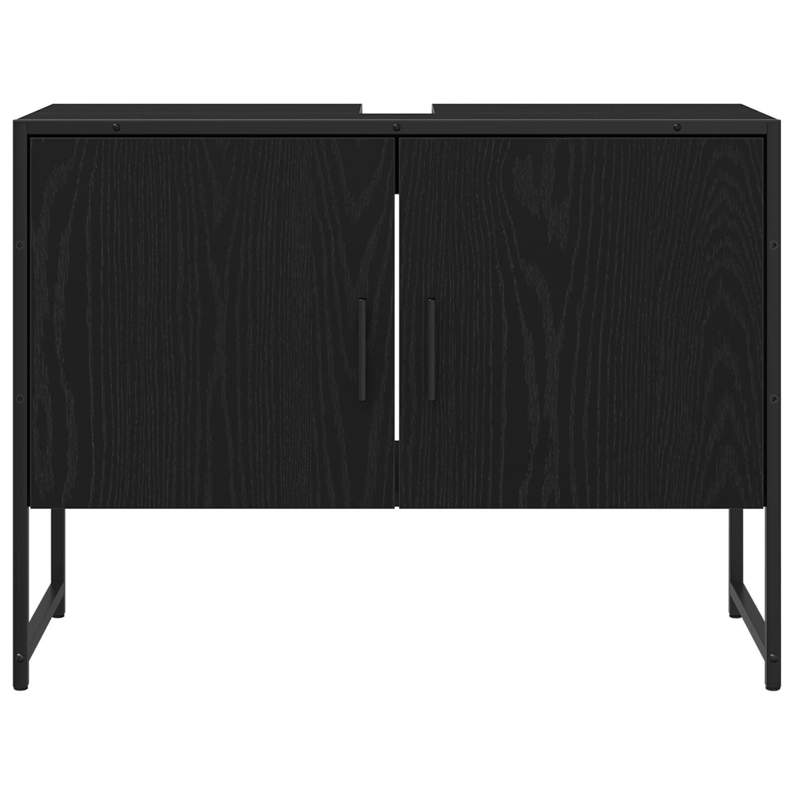 Baderomsinnredningssett med dør 3 pcs Svart 33 x 33 x 102.5 cm
