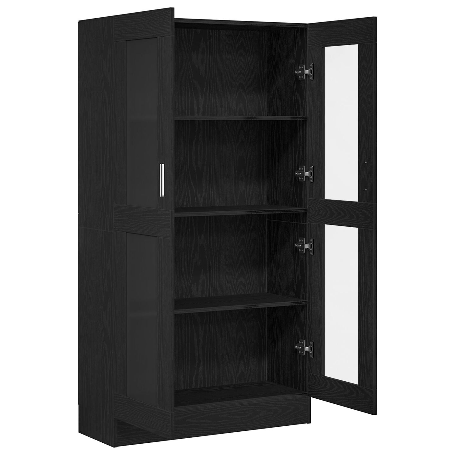 Bokskap 4 nivåer 82,5 x 30,5 x 150 cm Konstruert tre Svart Eik