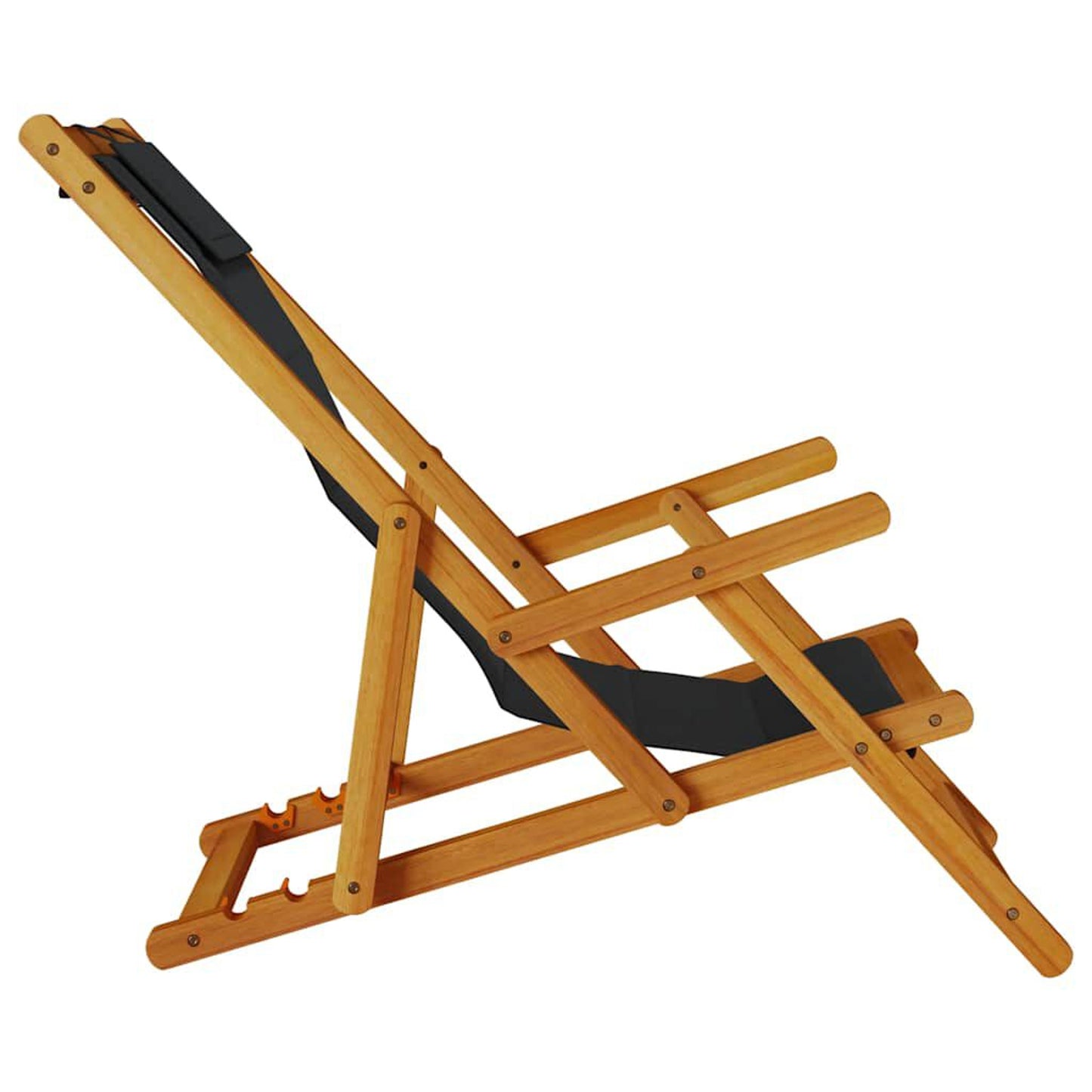 Strandstol med pute 2 pcs Brun Solid akasietre