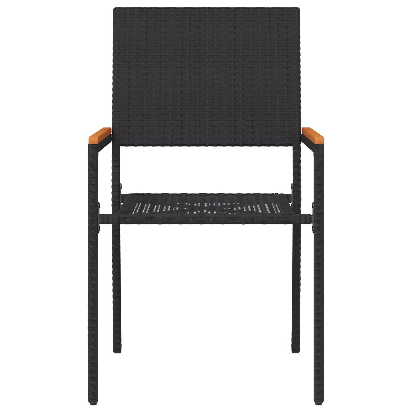 Hage stabelstoler 2 pcs Svart og Brun 54 x 56 x 90 cm