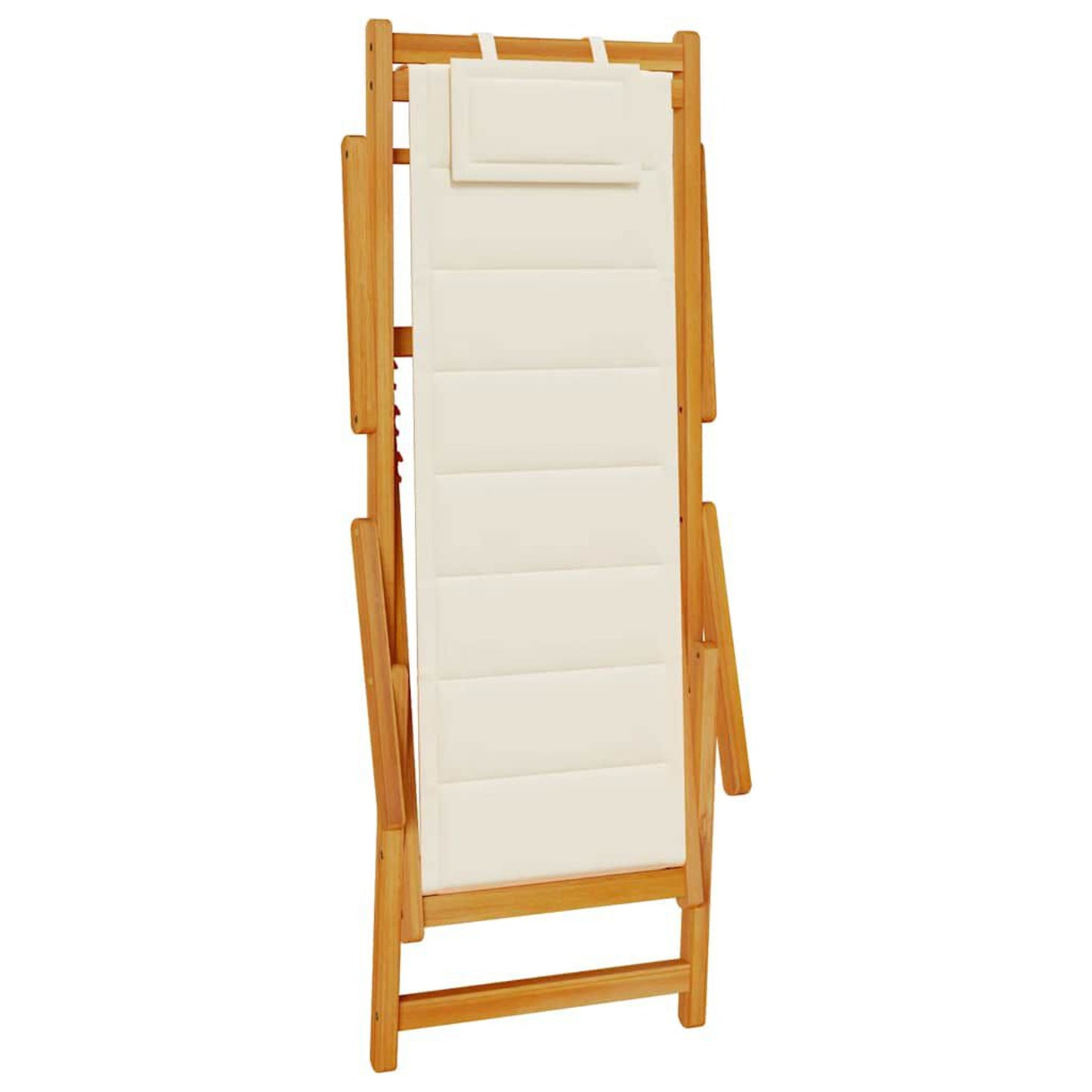 Strandstol med pute 2 pcs Brun Solid akasietre