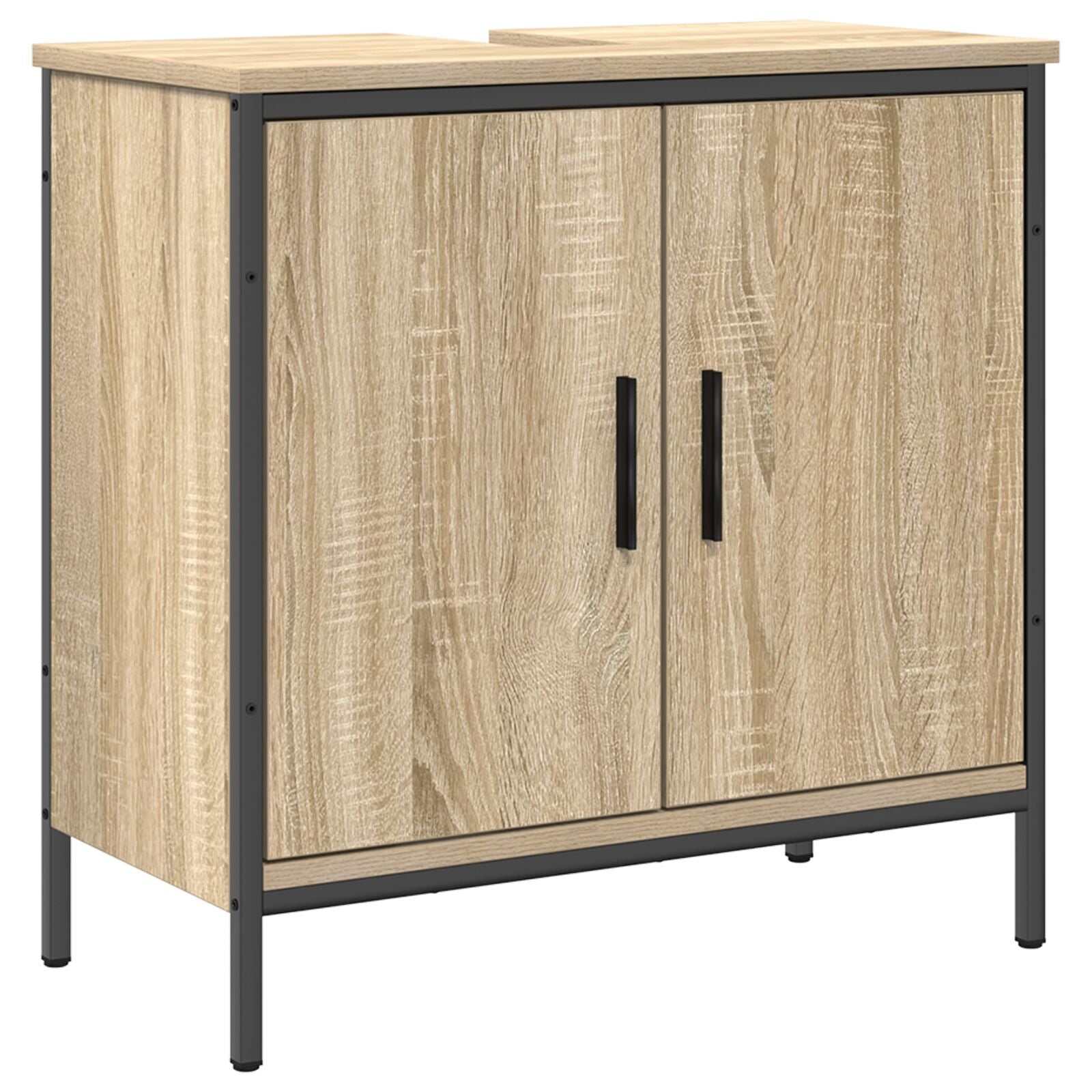 Baderomsinnredningssett med hylle 3 pcs Brun 60 x 30 x 60 cm
