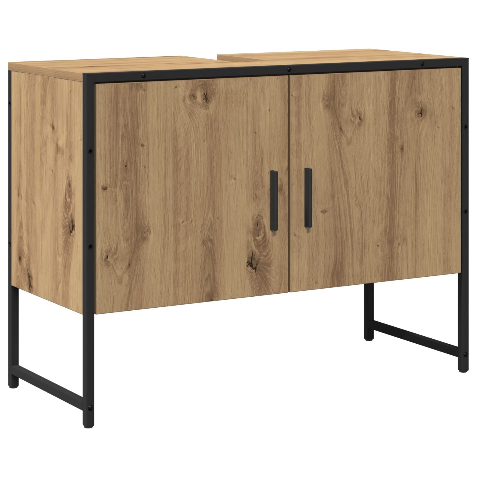 Baderomsinnredningssett med lagring 2 pcs Brun 80 x 33 x 60 cm