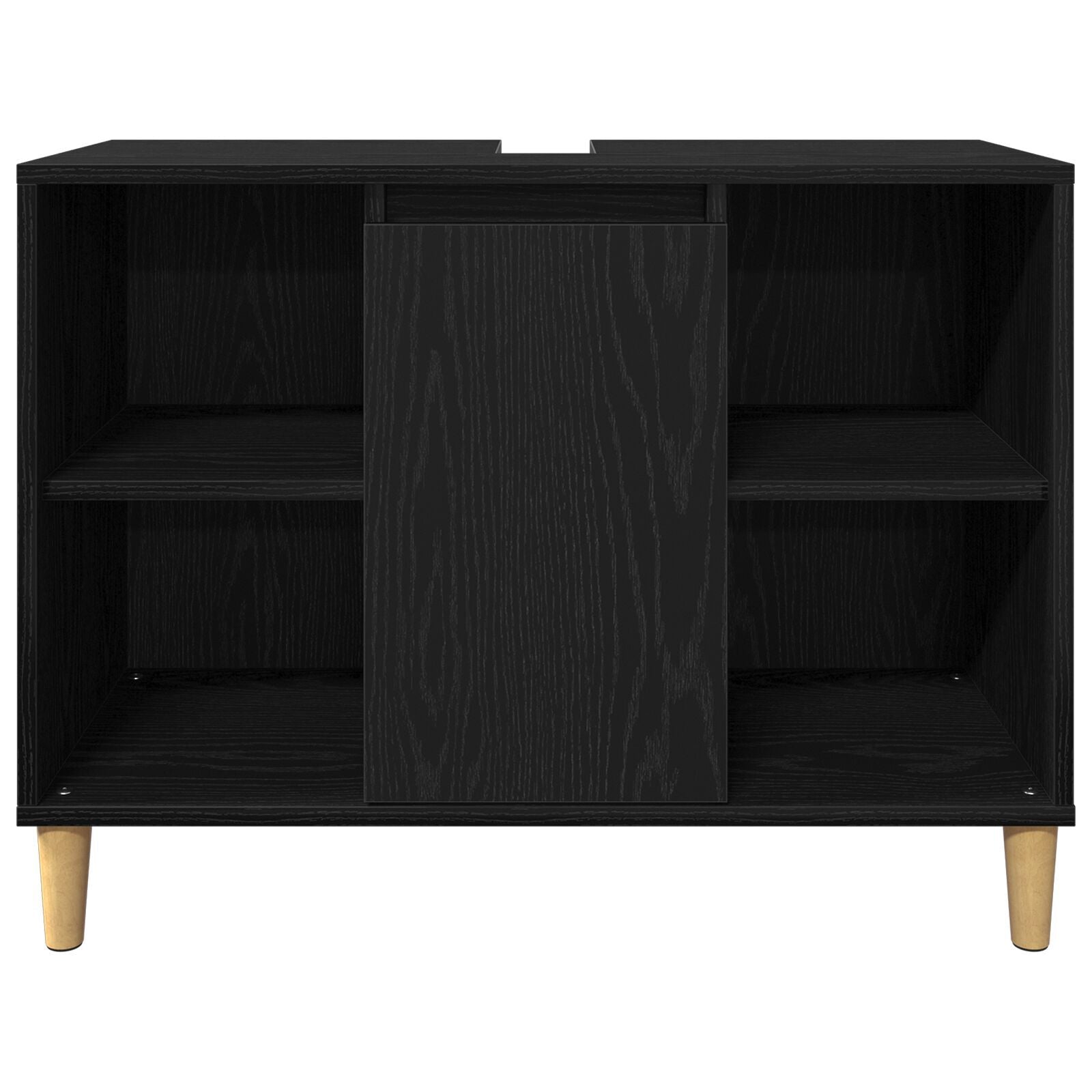 Baderomsinnredningssett med lagring 3 pcs Svart 60 x 30 x 60 cm