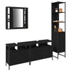 Baderomsskapsett med hylle 4 pcs Svart eik 33 x 33 x 185.5 cm