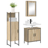 Baderomsinnredningssett med hylle 3 pcs Brun 60 x 30 x 60 cm