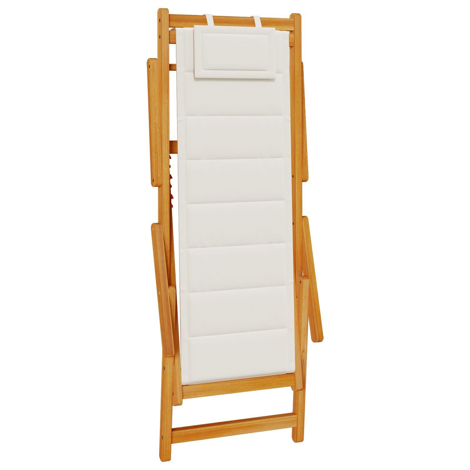 Strandstol 2 pcs Brun 61.5 x 123 x 82cm Massivt akasietre