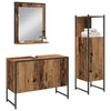 Baderomsinnredningssett med dør 3 pcs Brun 33 x 33 x 102.5 cm