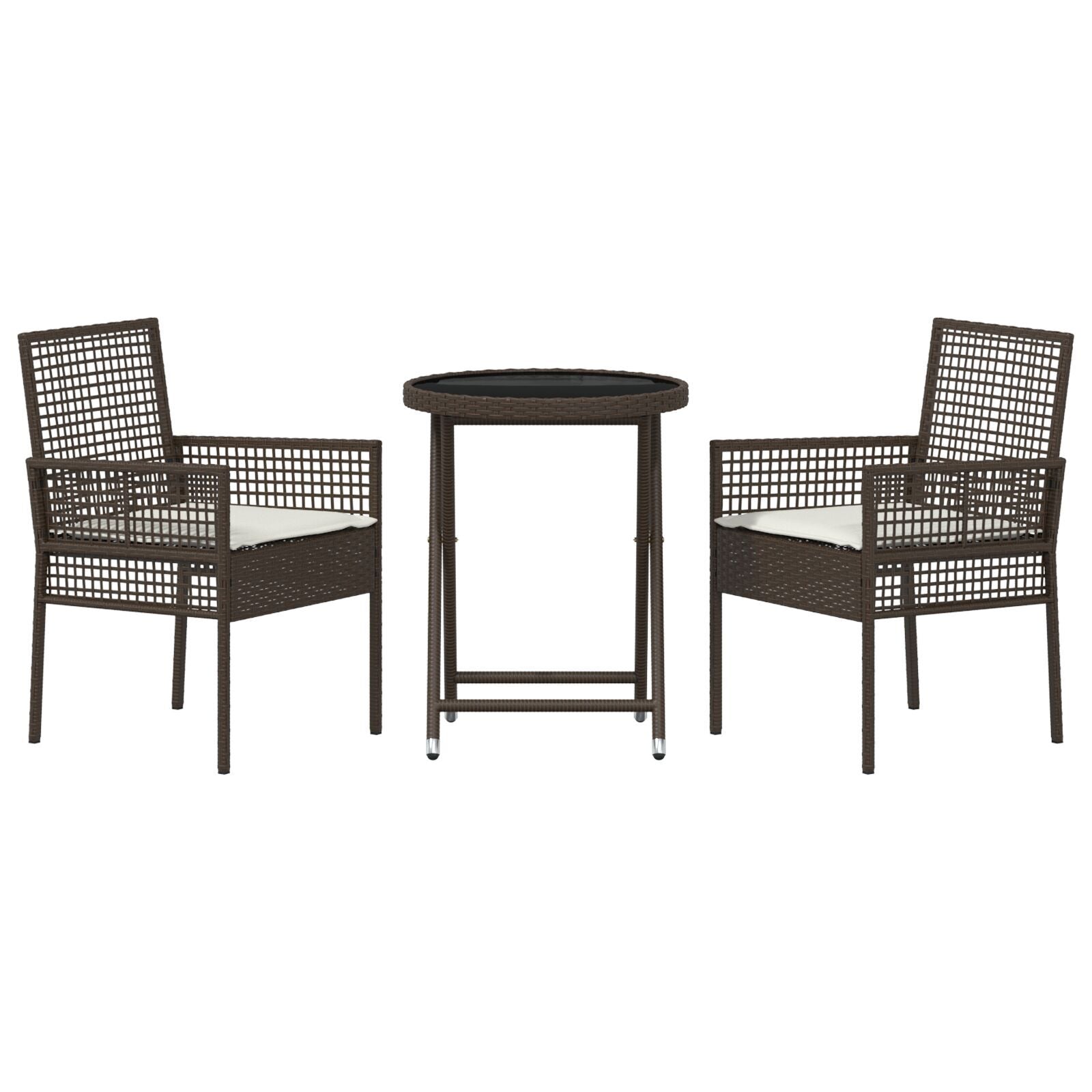 Hage Bistro Sett 3 pcs Brun Poly rattan