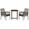 Hage Bistro Sett 3 pcs Brun Poly rattan