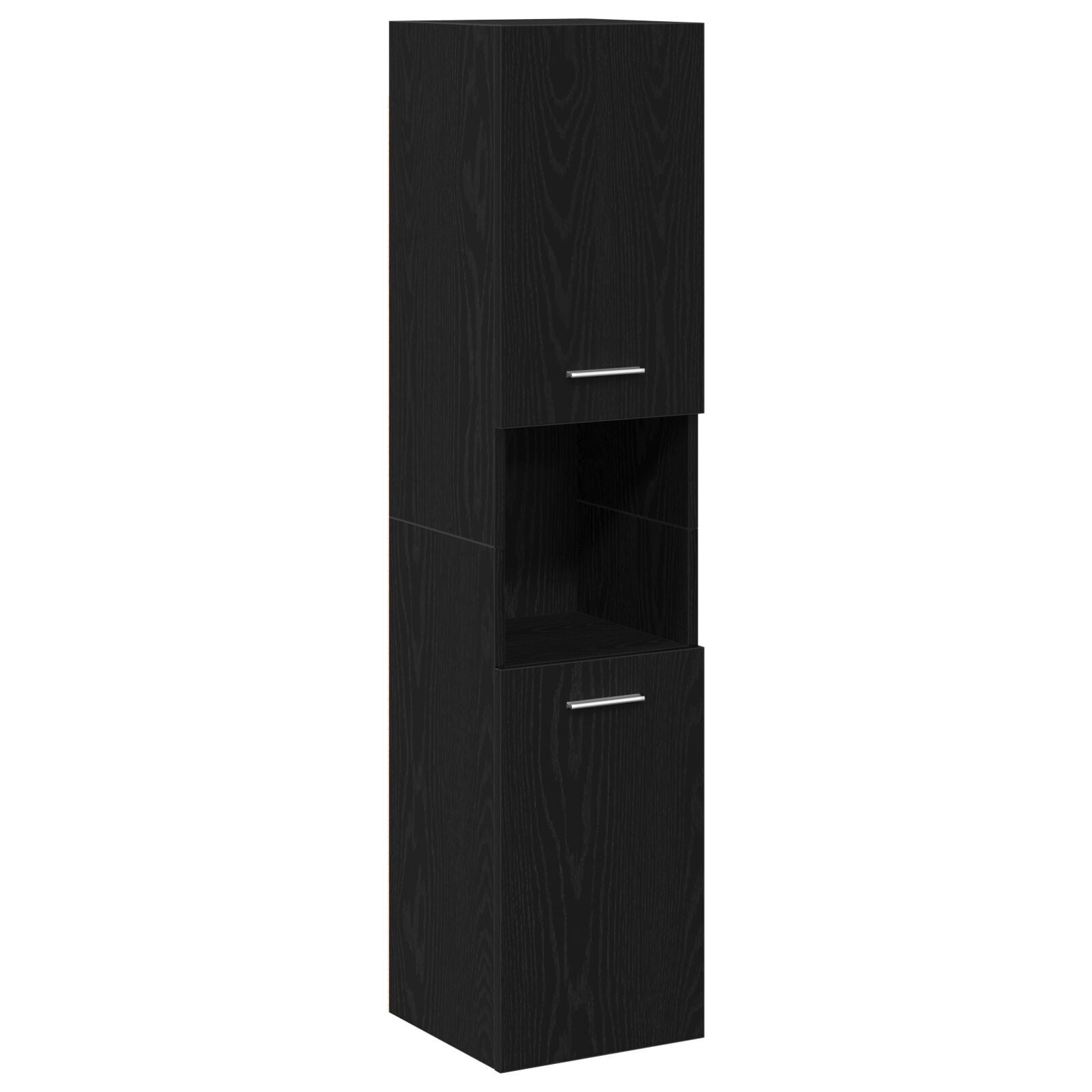 Baderoms møbelsett Veggmontert 4 pcs Svart Eik 30 x 30 x 130 cm