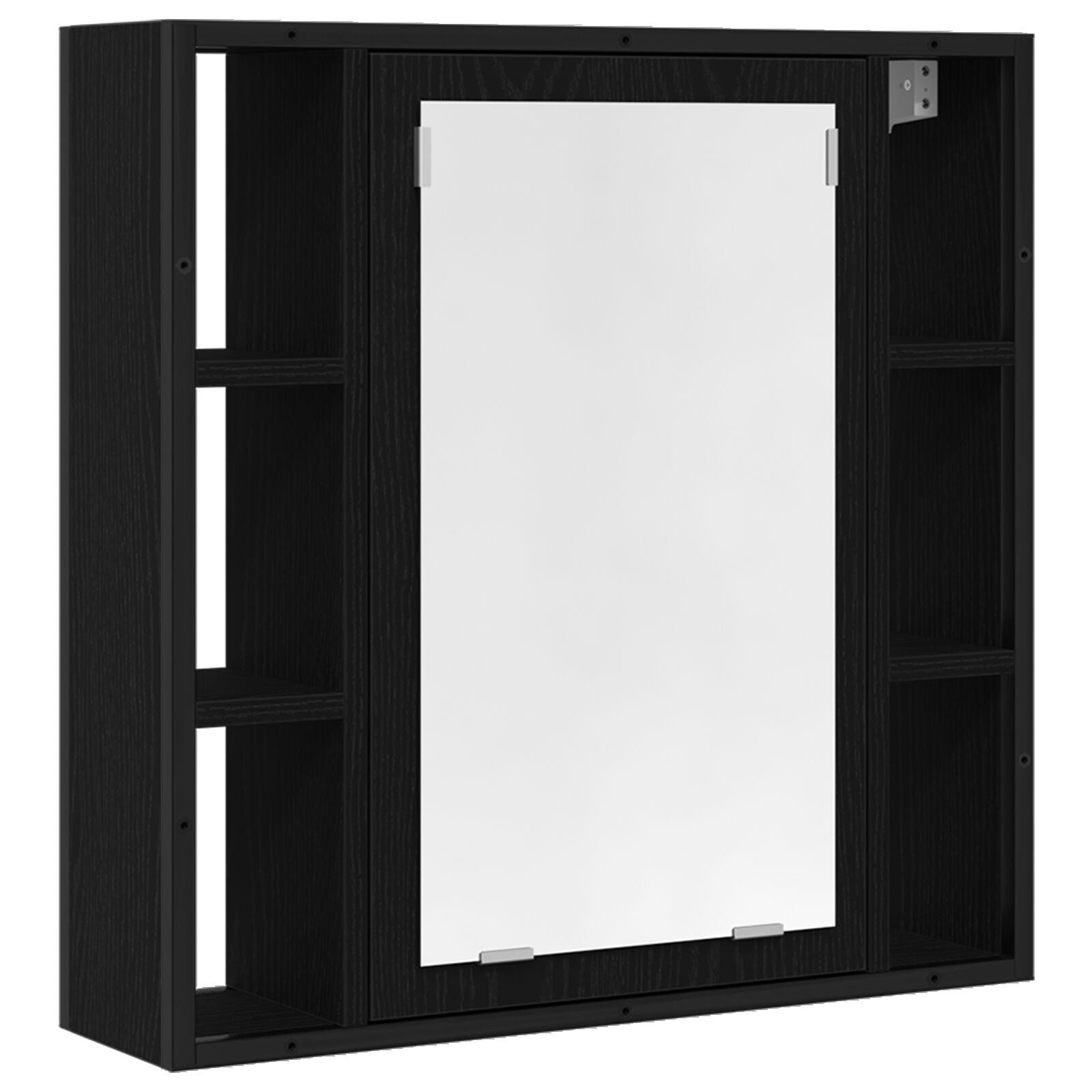 Baderomsskapsett med hylle 4 pcs Svart eik 33 x 33 x 185.5 cm