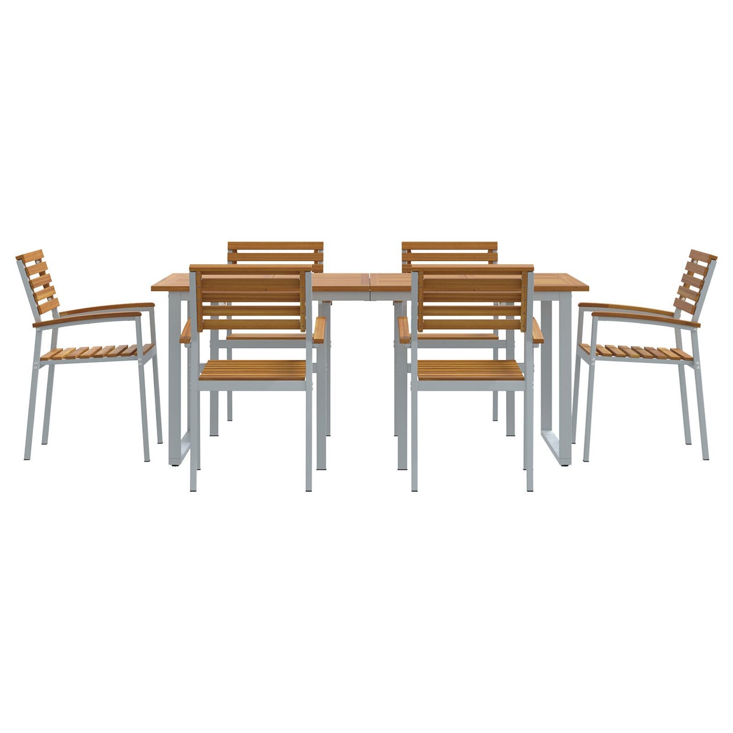 Hage Spisegruppe 7 pcs Grå Solid akasietre