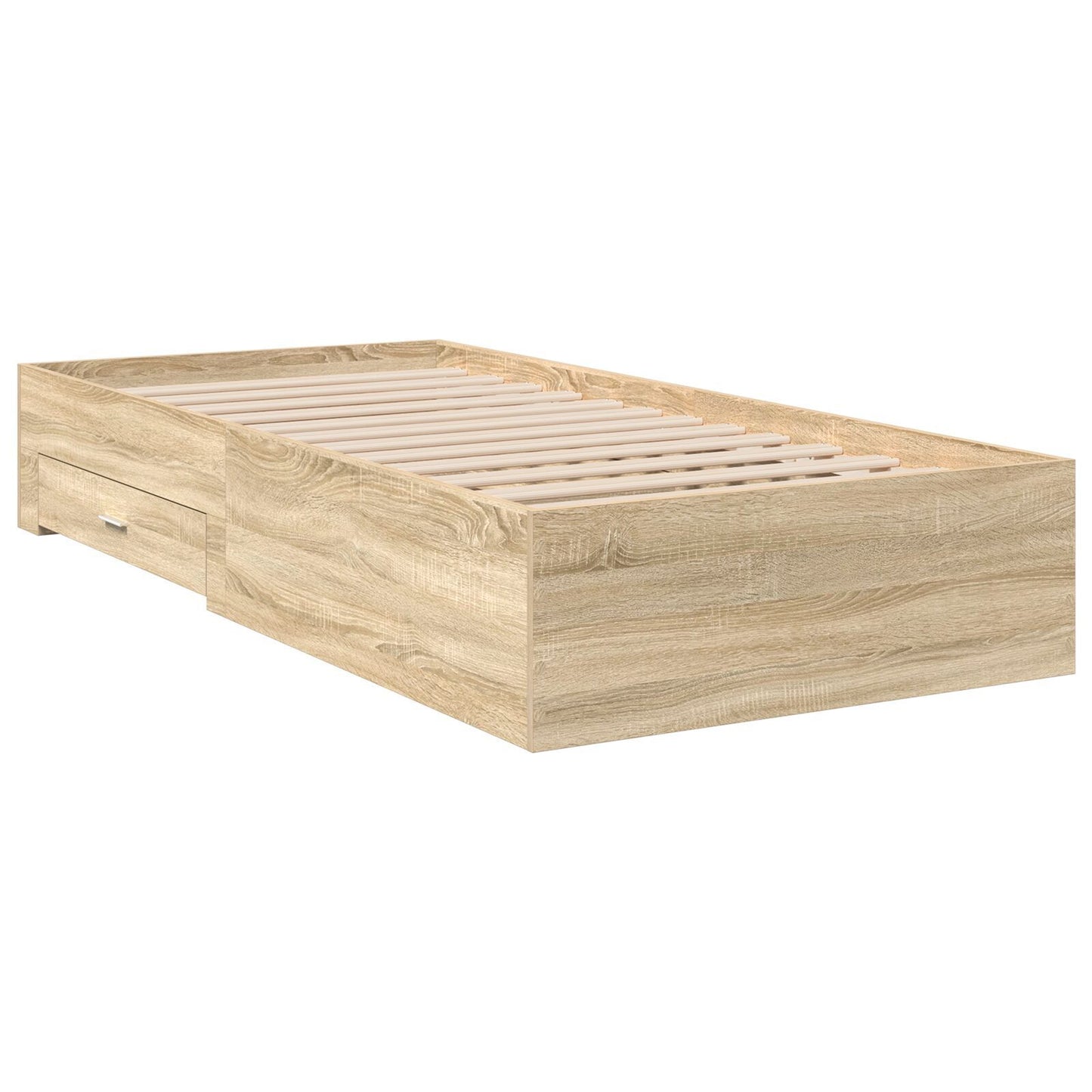 Sengestamme med skuff Brun 90 x 190 cm Konstruert tre