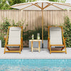 Strandstol 2 pcs Brun 61.5 x 123 x 82cm Massivt akasietre
