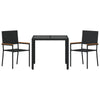 Hage Spisegruppe 3 pcs Svart 90 x 90 x 75 cm polyrotting