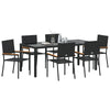 Hage Spisegruppe 7 pcs Svart 190 x 90 x 75 cm polyrotting