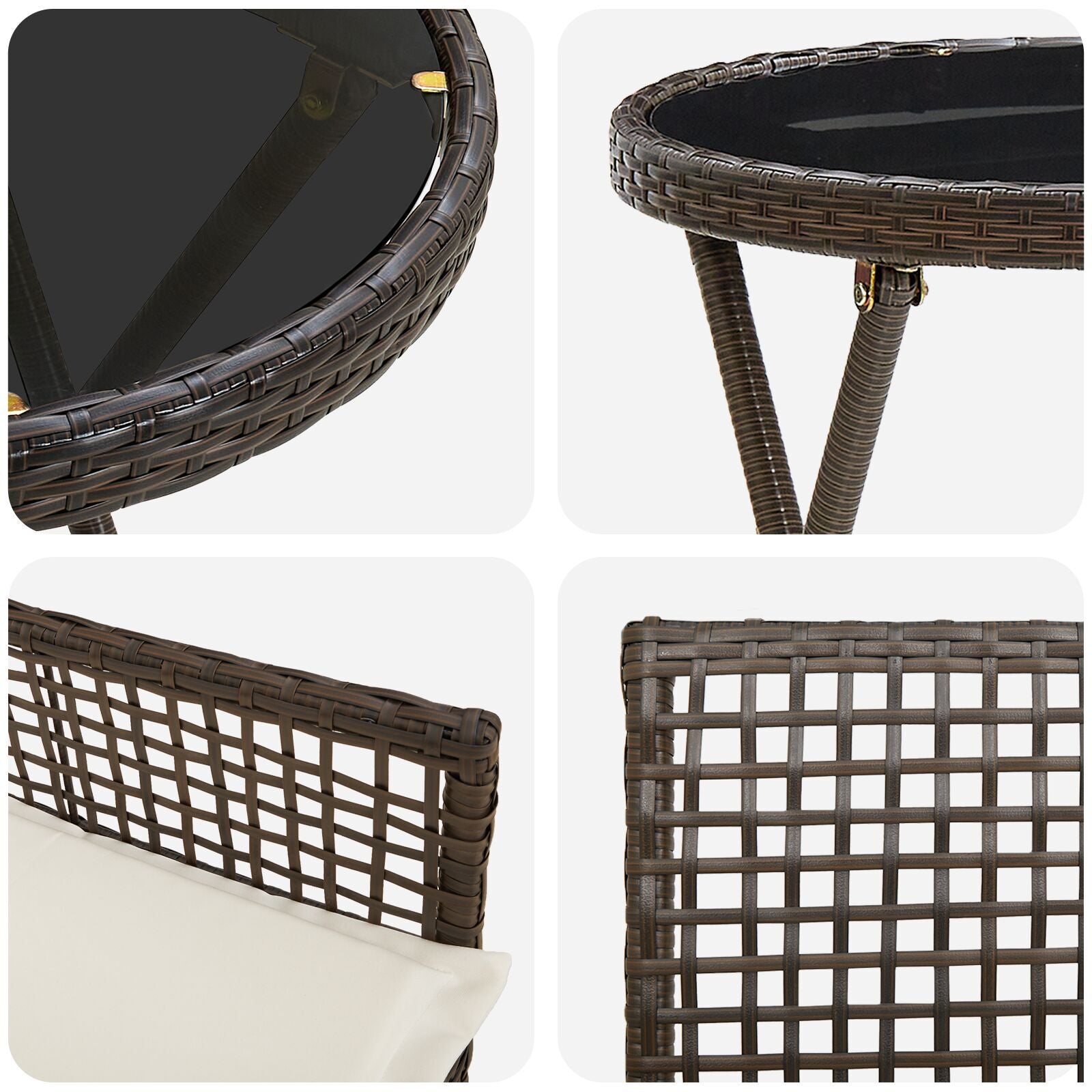 Hage Bistro Sett 3 pcs Brun Poly rattan
