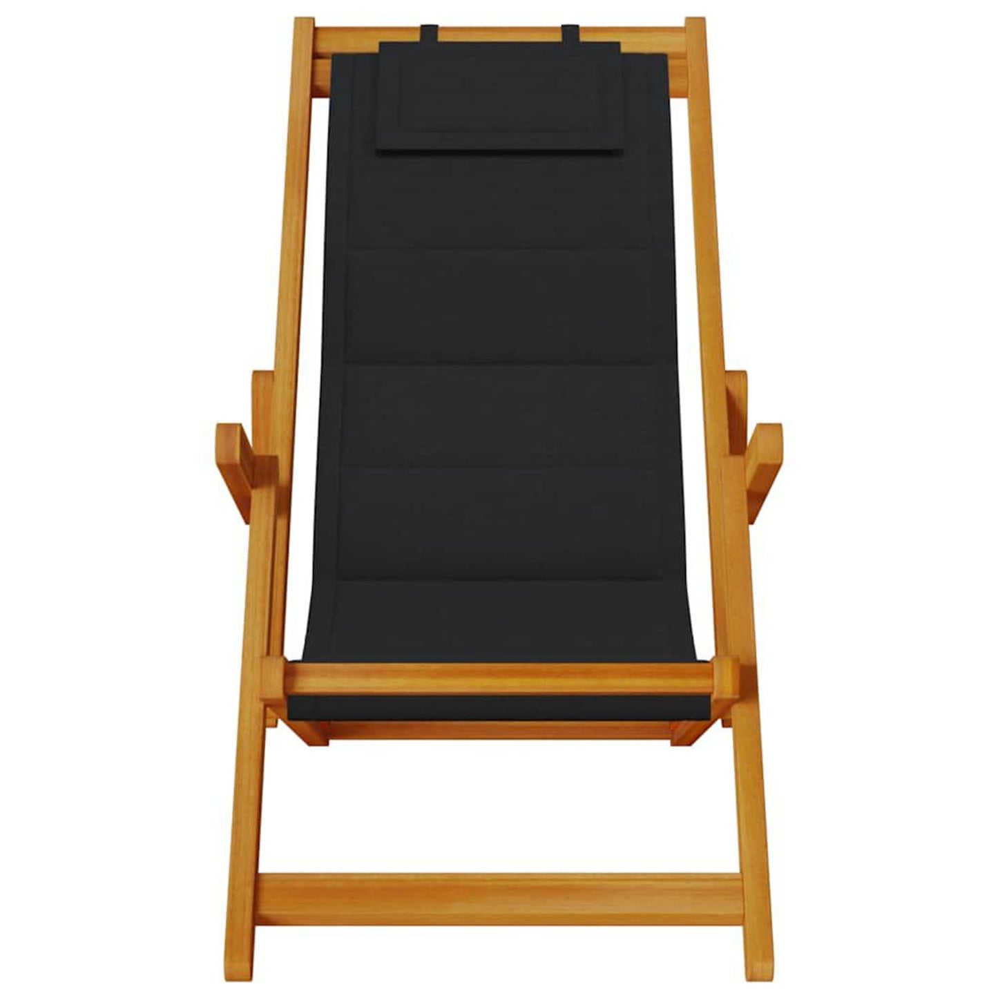 Strandstol med pute 2 pcs Brun Solid akasietre