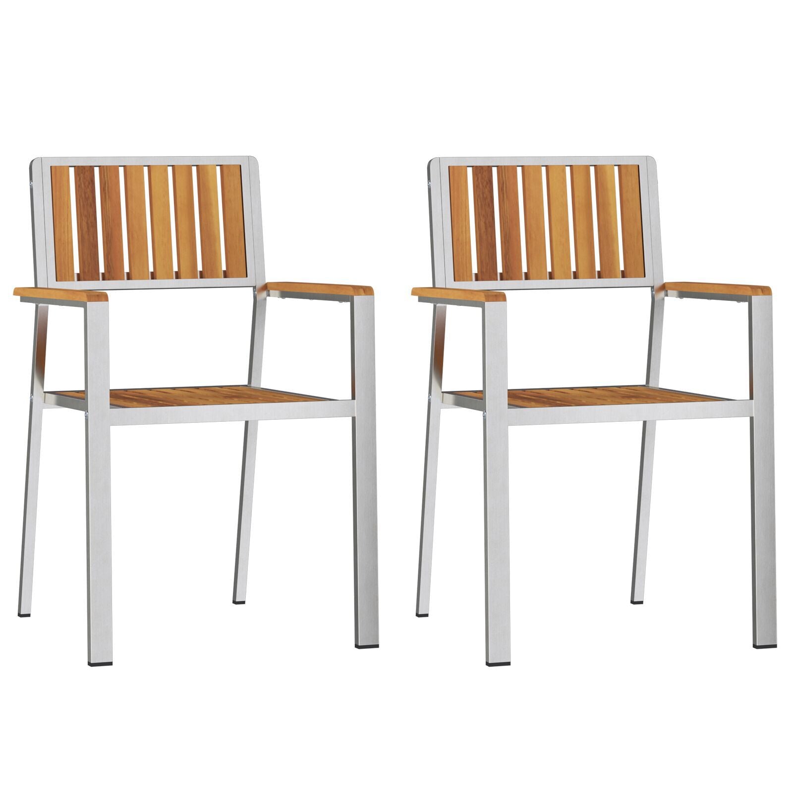 Hage Stol 2 pcs Brun 56 x 54.5 x 87cm Massivt akasietre