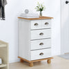 Skap med skuffer Hvit 45,8 x 40 x 79 cm Massivt furutre