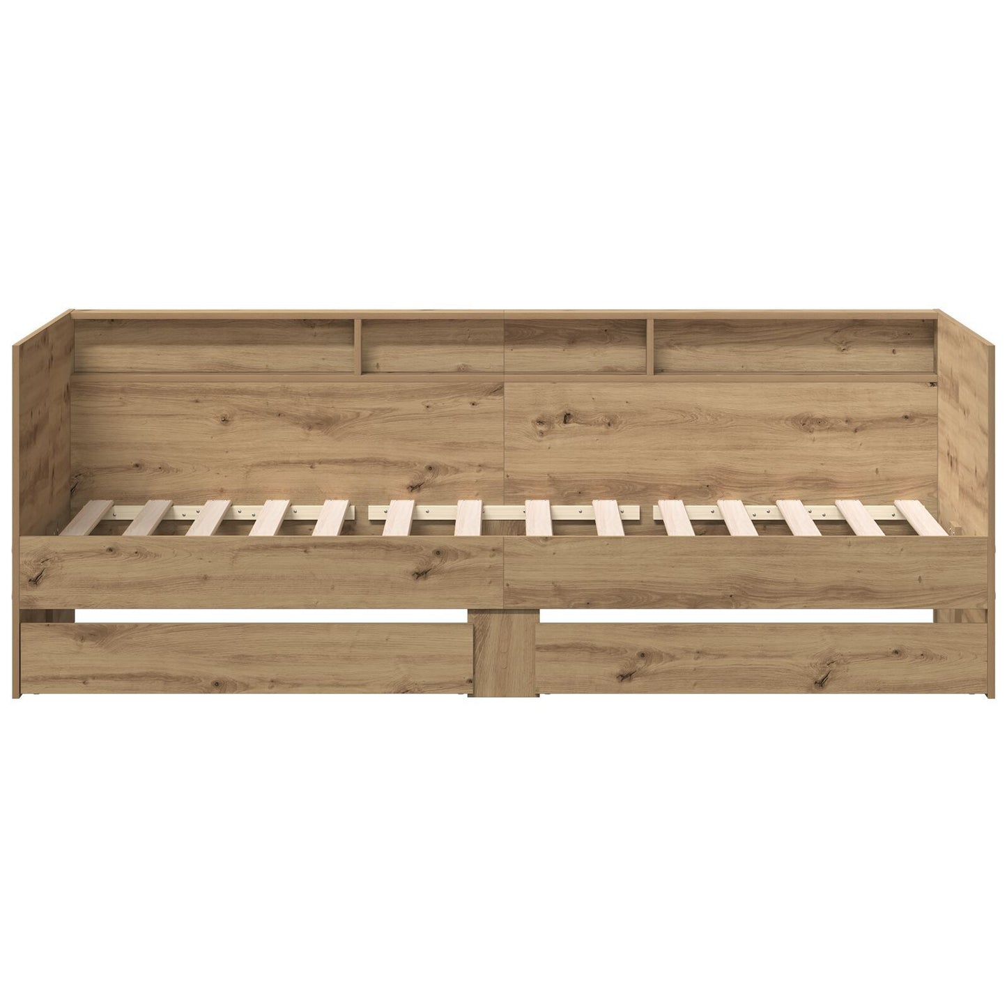 Seng med skuff med hylle Artisan Eik 90 x 200 cm Konstruert tre