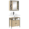 Baderomsinnredningssett med hylle 2 pcs Brun 60 x 30 x 60 cm