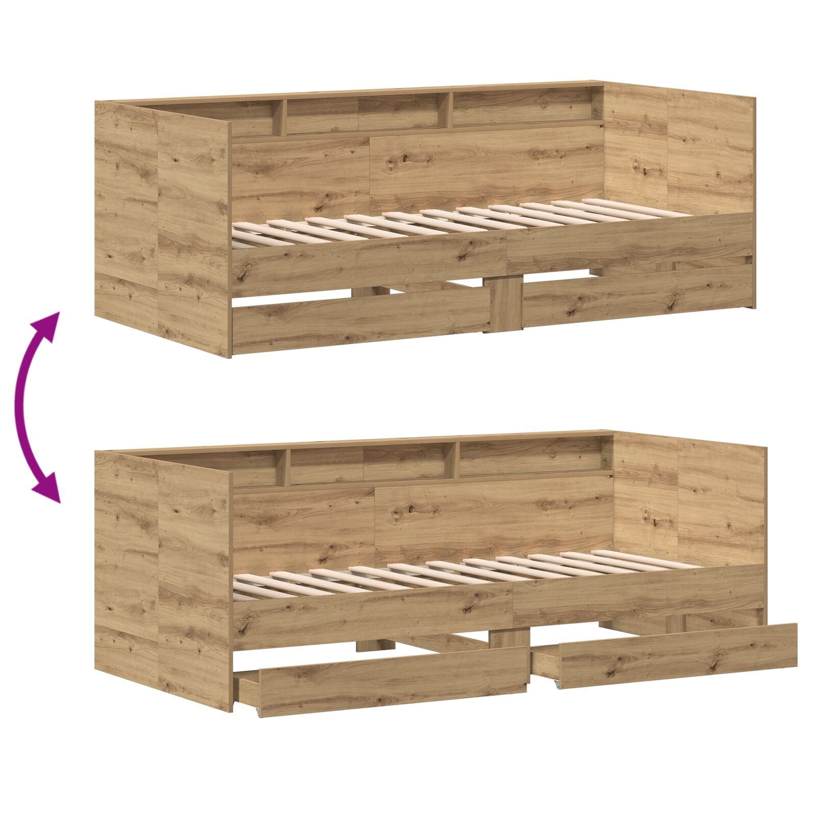 Seng med hodegjerde Artisan Eik 75 x 190 cm Konstruert tre