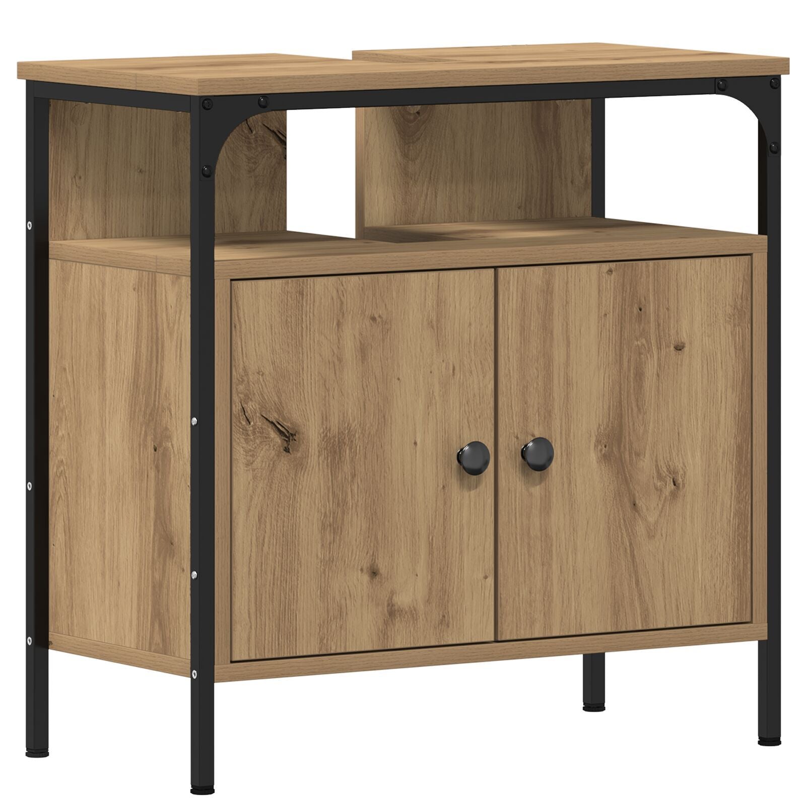Baderomsinnredningssett med lagring 2 pcs Brun 60 x 30 x 60 cm