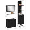 Baderomsinnredningssett med dør 3 pcs Svart 33 x 33 x 185.5 cm