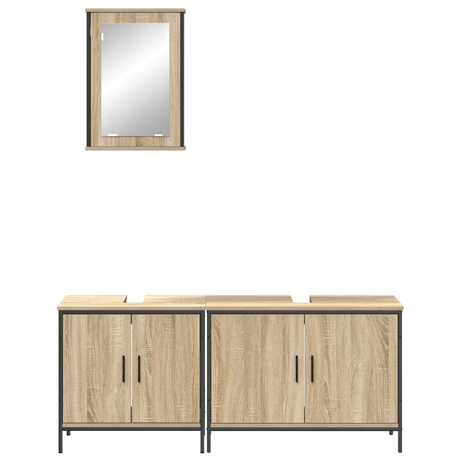 Baderomsinnredningssett med hylle 3 pcs Brun 60 x 30 x 60 cm