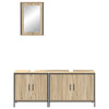 Baderomsinnredningssett med hylle 3 pcs Brun 60 x 30 x 60 cm