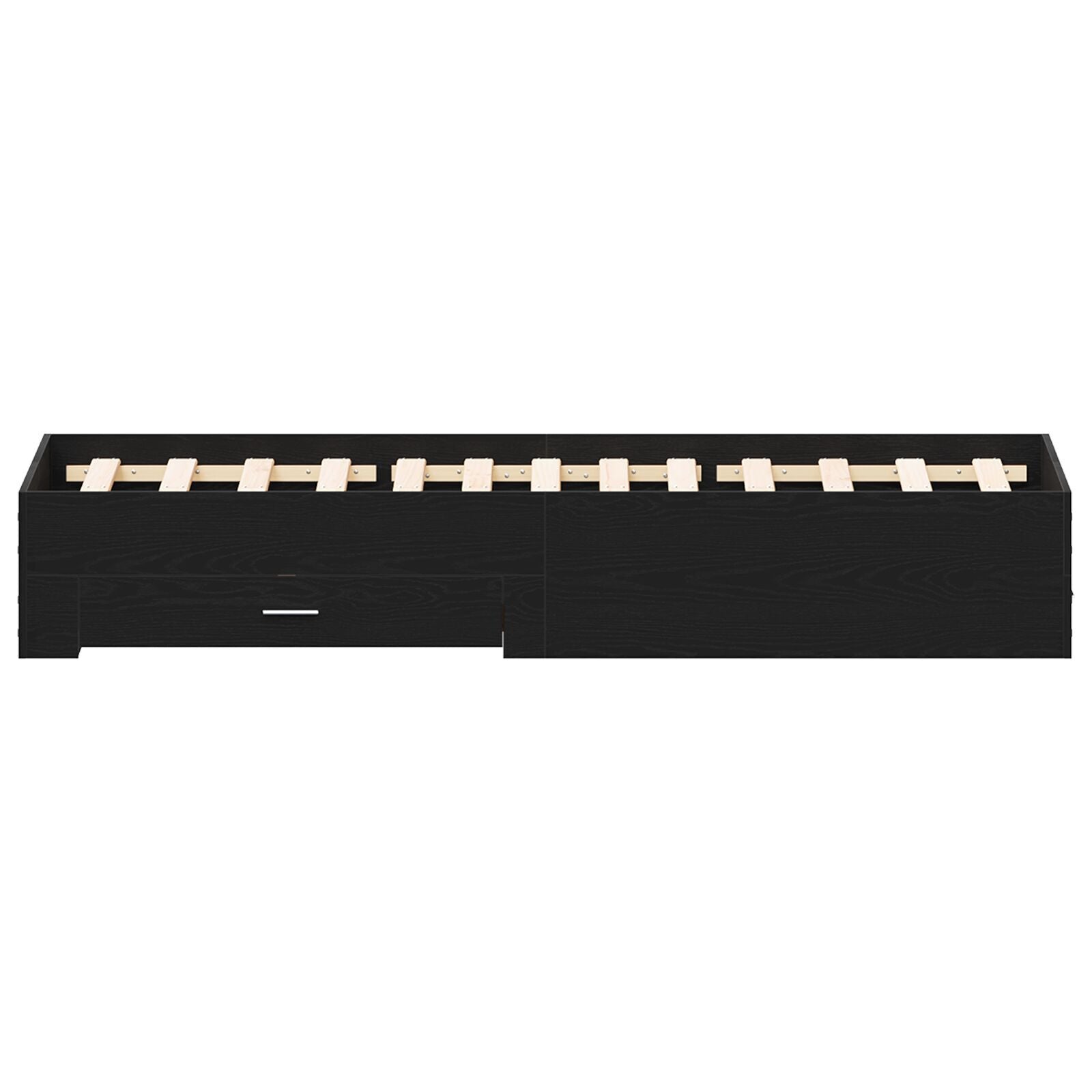 Sengeramme med skuffer Svart eik 120 x 190 cm Konstruert tre