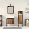 Baderomsinnredningssett med dør 3 pcs Brun 33 x 33 x 102.5 cm