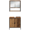 Baderomsinnredningssett med dør 4 pcs Brun 33 x 33 x 185.5 cm