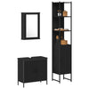 Baderomsinnredningssett med dør 3 pcs Svart 33 x 33 x 185.5 cm