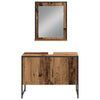 Baderomsinnredningssett med dør 4 pcs Brun 33 x 33 x 185.5 cm