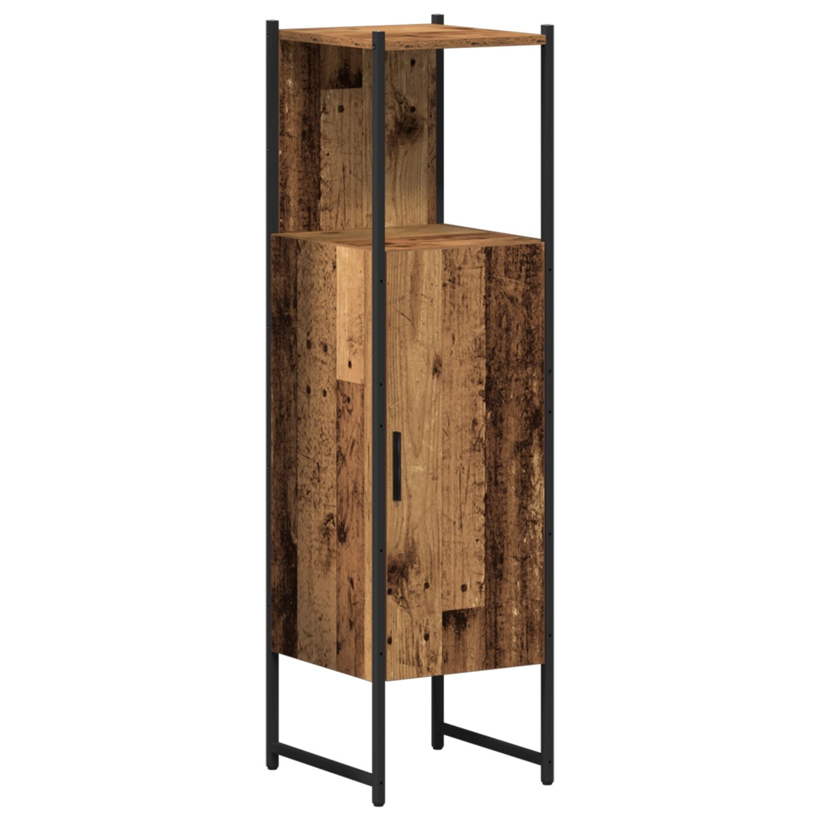 Baderomsinnredningssett med dør 3 pcs Brun 33 x 33 x 120.5 cm