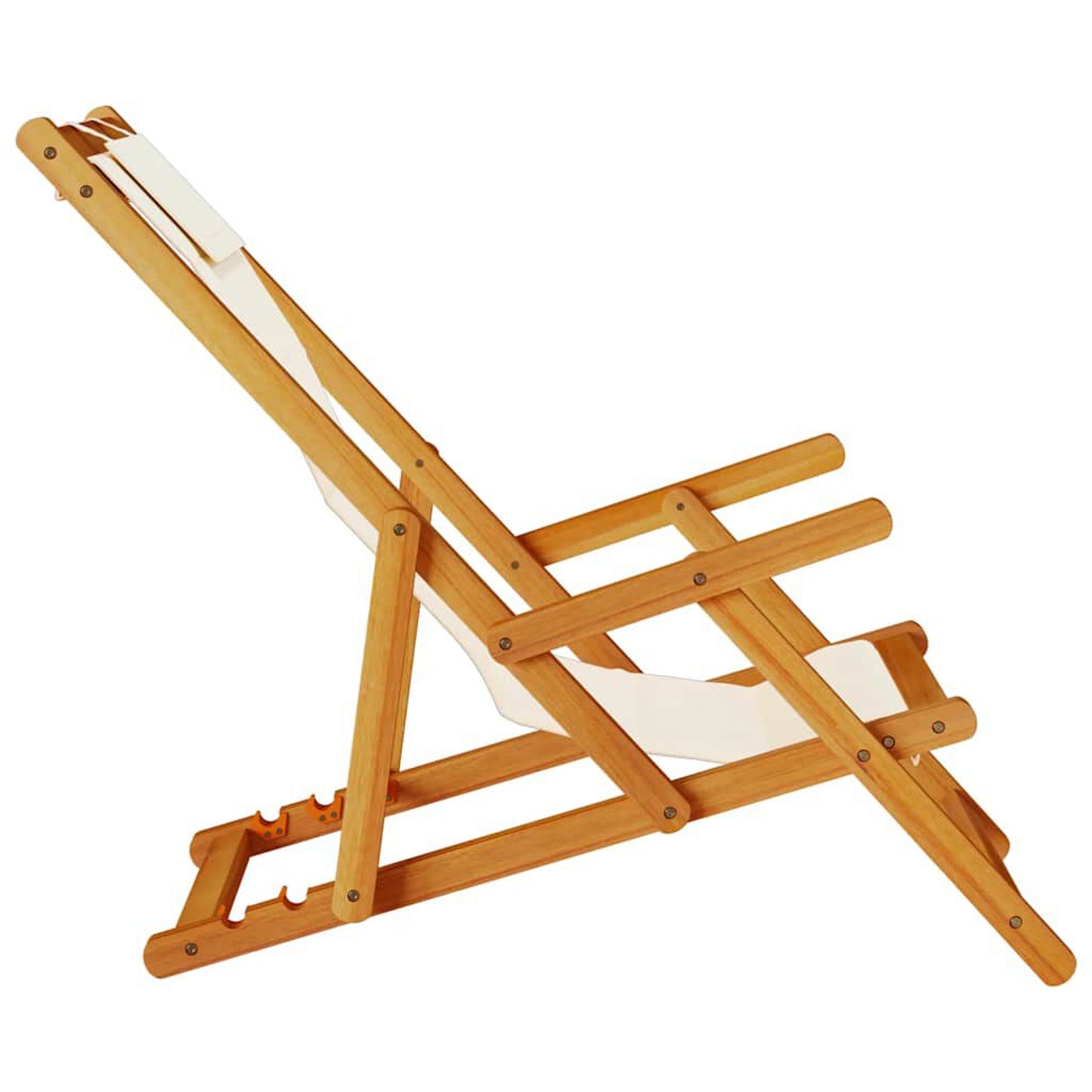 Strandstol med pute 2 pcs Brun Solid akasietre