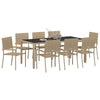 Hage Spisegruppe 9 pcs Beige 190 x 90 x 75 cm polyrotting